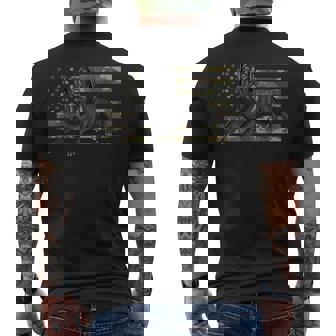 Labrador Retriever Black Lab Dad Mom Camouflage Dog Men's Back Print T-Shirt - Monsterry