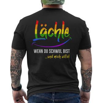 Lächle Wenn Du Schwul Bist Gay Pride Lgbt Pride Gay T-Shirt mit Rückendruck - Geschenkecke