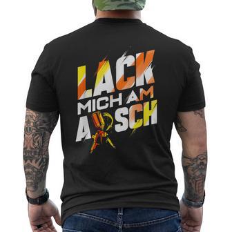 Lack Mich Am Arsch Lackier T-Shirt mit Rückendruck - Geschenkecke