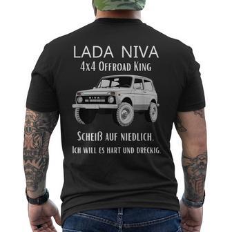 Lada Niva 4X4 Offroad King T-Shirt mit Rückendruck - Geschenkecke