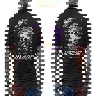 Last Responder Mortician Grim Reaper Goth Meme Men's T-shirt Back Print - Thegiftio