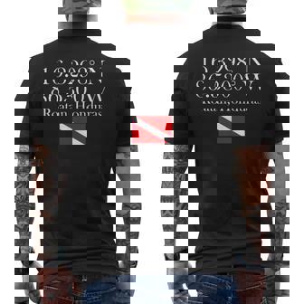 Latitude And Longitude Of Roatan Scuba Dive Souvenir Men's T-shirt Back Print - Monsterry