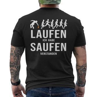 Laufen Ich Habe Saufenersten Party Suff Alcohol T-Shirt mit Rückendruck - Geschenkecke