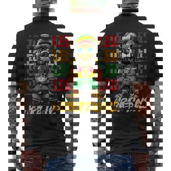 Leo Vibes Rasta Reggae Teddy Bear Island Beach Birthday Men's T-shirt Back Print - Monsterry