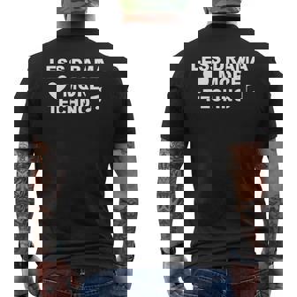 Less Drama More Techno Rave Festival Música Fiesta Camiseta Hombre Estampado Espalda - Regaloses