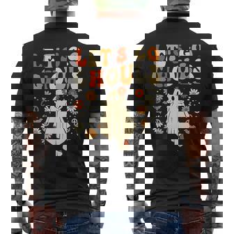Let's Go Ghouls Ghost Halloween Retro Men's T-shirt Back Print - Seseable