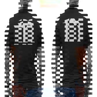 Letter M Groups Halloween Matching Team Easy Lazy Costume M Men's T-shirt Back Print - Thegiftio UK