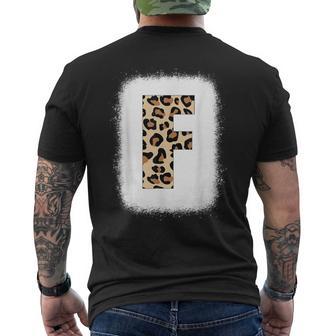 Lettre F Lettre Initiale F Léopard Décoloré T-shirt imprimé au dos - Cadeauxyz