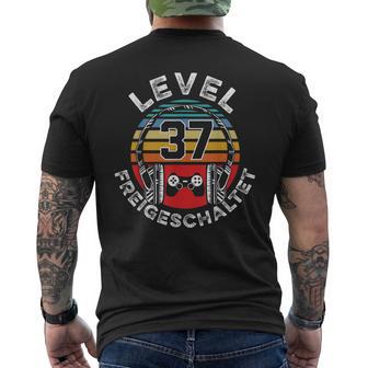 Level 37 Jahre Geburtstags Männer Gamer 37 Geburtstag T-Shirt mit Rückendruck - Geschenkecke