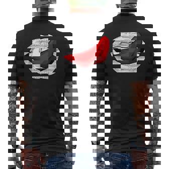 Lèvres Et Bouche Avec Motif De Partition Noir Et Blanc Rouge T-shirt imprimé au dos - Cadeauxyz