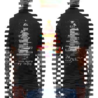 Libro Árbol De Navidad Para Amante Del Libro Bibliotecario Profesores Navidad Camiseta Hombre Estampado Espalda - Regaloses