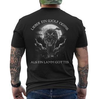 Lieber Ein Wolf Odins Als Ein Lamm Gottes Nordic T-Shirt mit Rückendruck - Geschenkecke