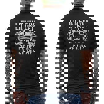 Lift Heavy Pet Cats Bodybuilding Weightlifting Cat Lover Men's Back Print T-Shirt - Monsterry