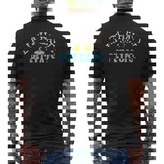 Lift Heavy Pet Cats Weightlifter Gym Fit Muscle Workout Fit Men's Back Print T-Shirt - Monsterry