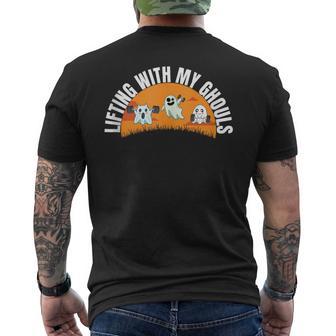 Lifting With My Ghouls Ghost Lifting Gym Workout Hallloween Men's T-shirt Back Print - Thegiftio UK
