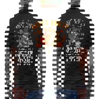 Most Likely To Not Give A Pluck Family Thanksgiving Matching Men's T-shirt Back Print - Thegiftio UK