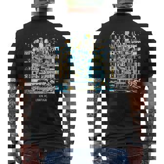 Lisbon Portugal Landscape Skyline International Travel Men's T-shirt Back Print | Seseable UK
