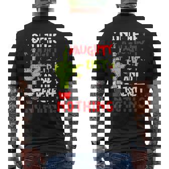 On The List Of Naughty And I Regret Nothing Christmas Men's Back Print T-Shirt - Monsterry