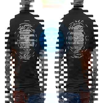 Lookout Pass Idaho ID Ski Souvenir Snow Graphic Men's Back Print T-Shirt - Monsterry