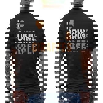 I Love Giraffes And Cooking Men's T-shirt Back Print - Monsterry