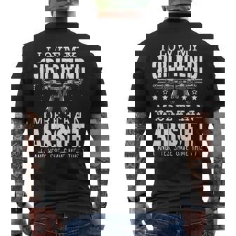 I Love My Girlfriend More Than Airsoft Lover Tactical Game Men's T-shirt Back Print - Thegiftio