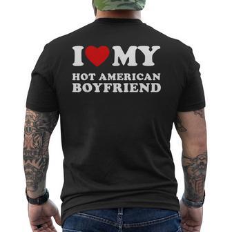 I Love My Hot American Boyfriend I Heart My Hot American Bf Men's T-shirt Back Print | Seseable UK