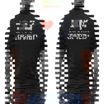 I Love My Hot Girlfriend I Heart My Hot Girlfriend Gf Couple Men's T-shirt Back Print - Monsterry