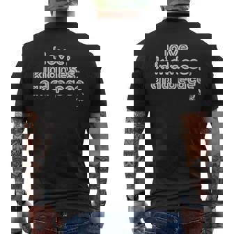 Love Kindness And Peace Men's T-shirt Back Print - Monsterry