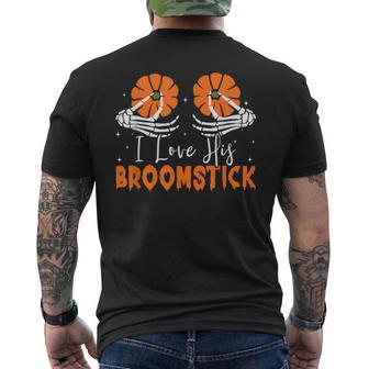 I Love Her Pumpkins I Love His Broomstick Halloween Couples Men's T-shirt Back Print - Thegiftio UK