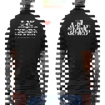 I Love My Super Hot Girlfriend I Heart My Super Hot Gf Men's T-shirt Back Print | Seseable UK