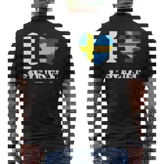 I Love Sweden Bandera De Corazón De Suecia Camiseta Hombre Estampado Espalda - Regaloses
