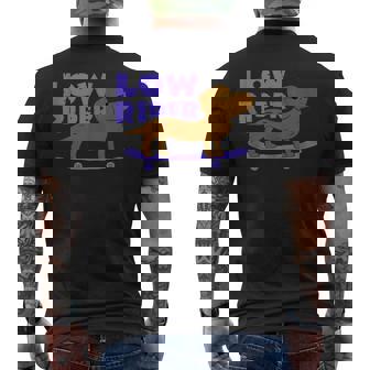 Low Rider Doxie Dachshund Dog Skateboarding Tank Top Men's Back Print T-Shirt - Monsterry