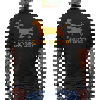Low Rider- Wiener Dog Tee- Dachshund Tee Premium Men's Back Print T-Shirt - Monsterry