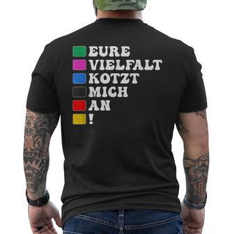 Lustiges Eureielfalt Kotzt Mich An T-Shirt mit Rückendruck - Geschenkecke