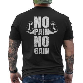 Lustiges Gym No Pain No Gain Geschenk Fitnessstudio Sprüche T-Shirt mit Rückendruck - Geschenkecke