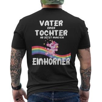 Lustigesater Einer Tochter Einhörner Geburt Baby T-Shirt mit Rückendruck - Geschenkecke