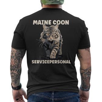 Maine Coon Service Personnel Cat Lovers Cat T-Shirt mit Rückendruck - Geschenkecke