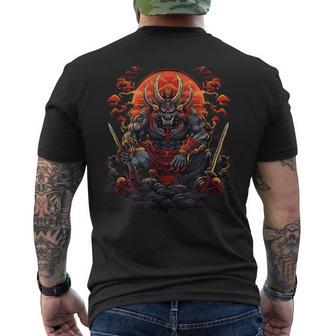 Masque Japonais Oni Akuma Démon Bushido Samurai T-shirt imprimé au dos - Cadeauxyz