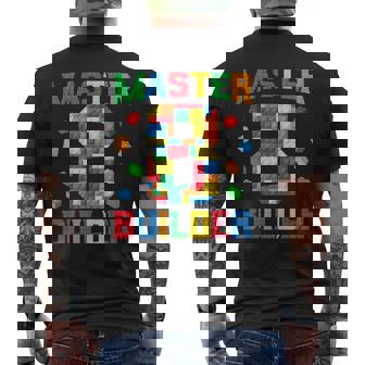 Master Builder 8Th Birthday 8 Year Old Brick Building Blocks Men's T-shirt Back Print | Seseable UK
