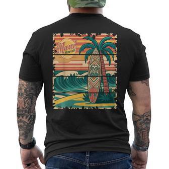 Maui Hawaii Surfing Retro Mauiintage Hawaii Surfer T-Shirt mit Rückendruck - Geschenkecke