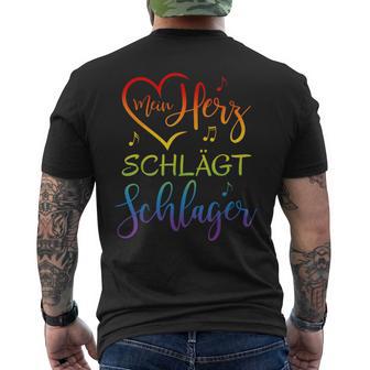 Mein Herz Schlägt Schlager T-Shirt mit Rückendruck - Geschenkecke