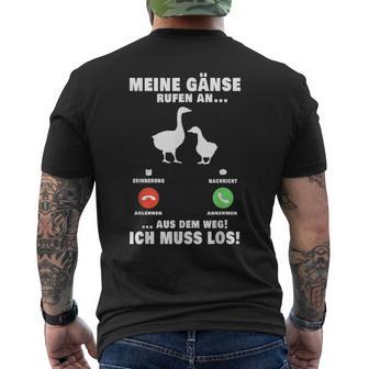 Meine Gese Rufen An Telefon My Geese Calling An Telephone T-Shirt mit Rückendruck - Geschenkecke