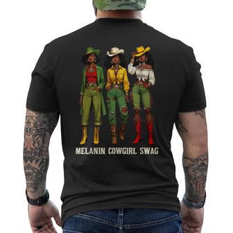 Melanin Cowgirl Swag Black Cowgirl African American Western Men's T-shirt Back Print - Thegiftio