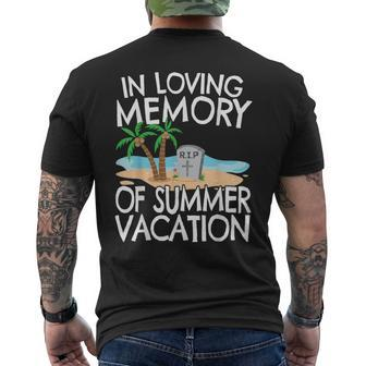 In Memory Of Summer Vacation Back To School Men's T-shirt Back Print - Monsterry AU