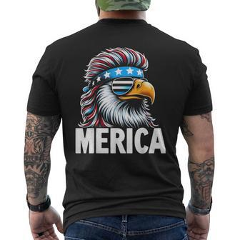 Merica Eagle Mullet Sunglasses Usa American Flag 4Th Of July Men's T-shirt Back Print - Monsterry AU