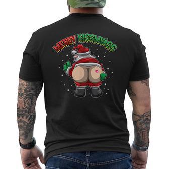 Merry Kissmyass Leck Am Arschom Weihnachtsmann T-Shirt mit Rückendruck - Geschenkecke