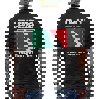 Mexico Drinking Team Beer W Mexican Flag Colors Men's T-shirt Back Print - Monsterry