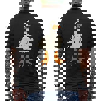 Middle Finger Seagull Adult Humor Gesture Flip Off Men's T-shirt Back Print - Thegiftio UK