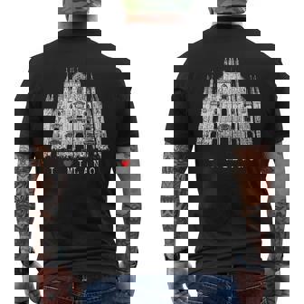 Milán Catedral De Milánintage Italia Amor I Love Milano Camiseta Hombre Estampado Espalda - Regaloses