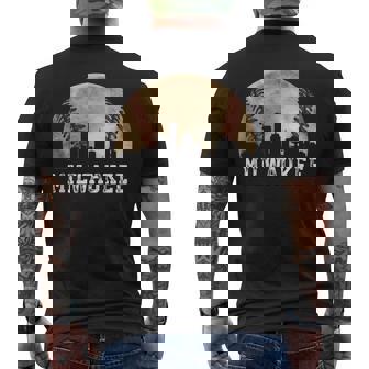 Milwaukee Skyline City Vintage Baseball Lover Men's T-shirt Back Print | Seseable UK